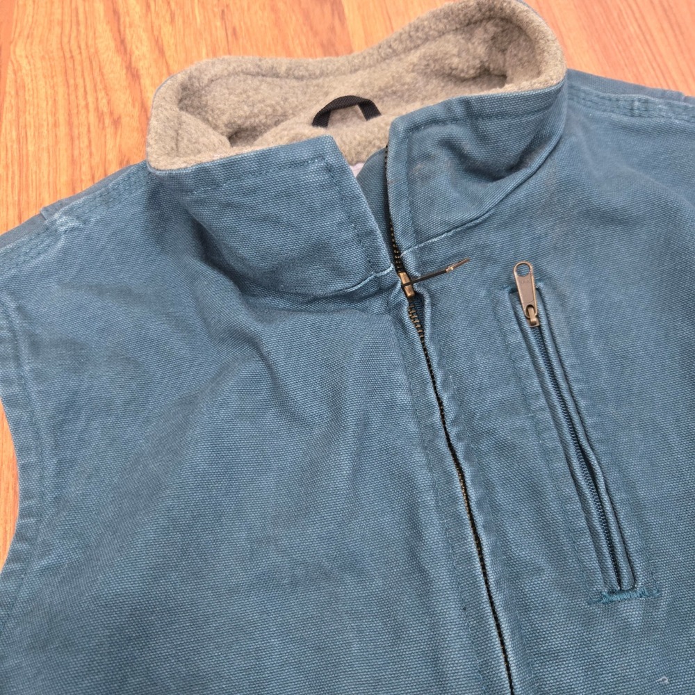 Carhartt Sandstone Mock Neck Vest Women Small Blue WV001 DTL Sherpa Lined Canvas - Picture 3 of 12